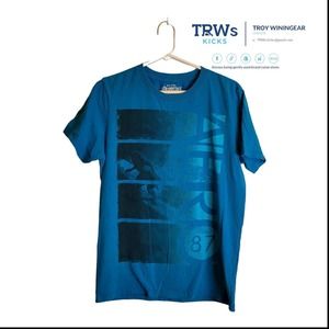 Aero 87 Mens Aeropostale Graphic T-Shirt Blue 100% Cotton Short Sleeve M